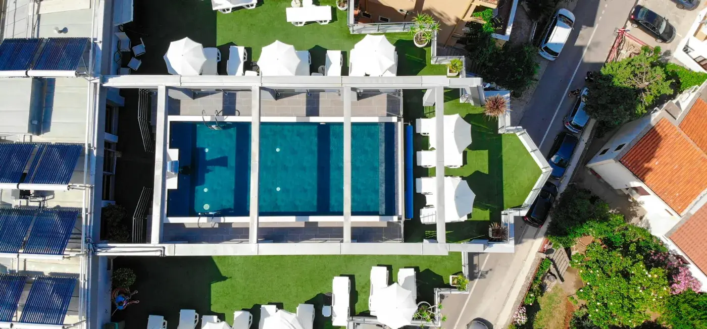 aerial view of Hotel La Mer Budva, Petrovac